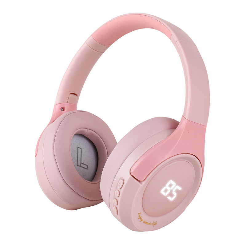 W425 Bluetooth 5.3 Wireless Headset with Digital Display – Black (with digital display)
