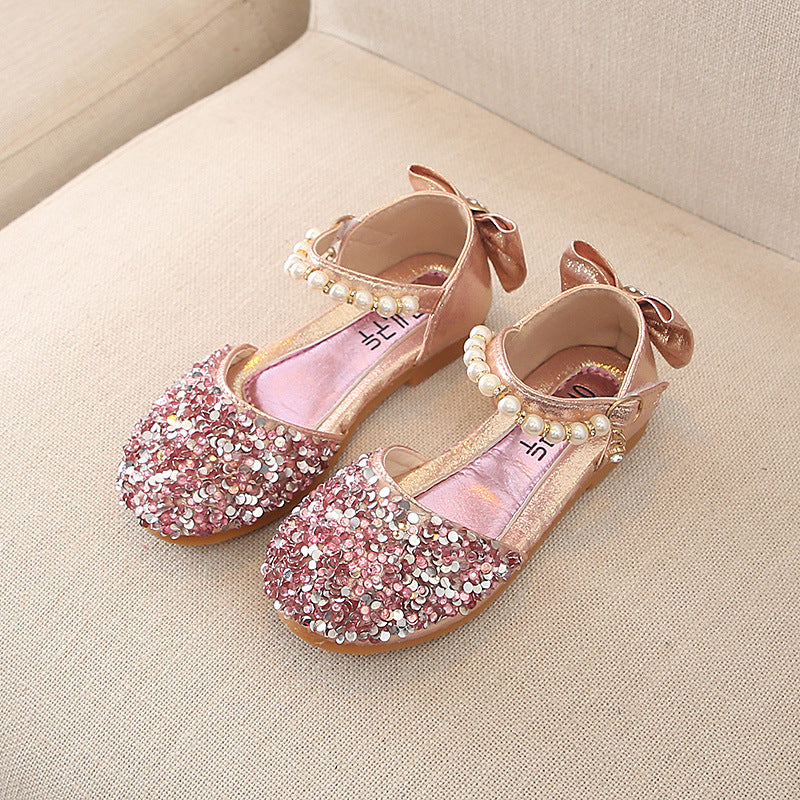 Girls’ Sequined Princess Shoes – Korean Style Dance Flats