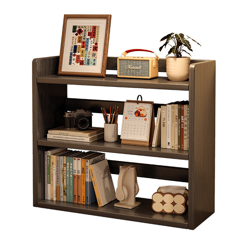 Solid Wood Desktop Bookshelf Multi-Layer Storage Rack