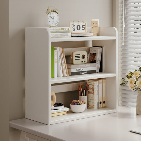 Multi-Layer Desktop Storage Rack Bookshelf — white