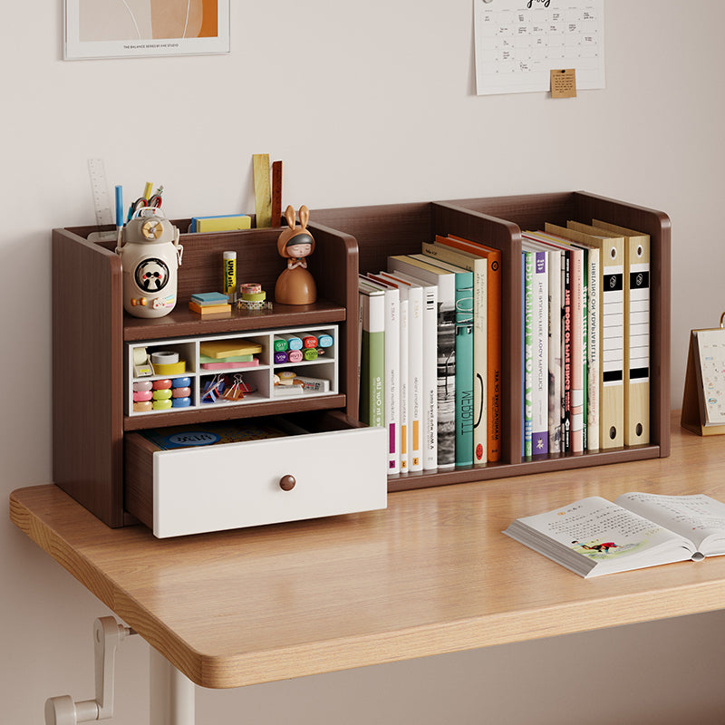Vertical Desktop Bookshelf Office Desk Storage Rack — walnut