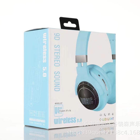 W411 Wireless Bluetooth 5.0 Foldable Stereo Gaming Headset – Pink