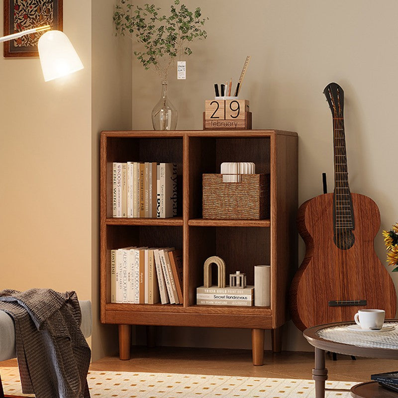 Walnut Solid Wood Low Bookcase Storage Cabinet — walnut