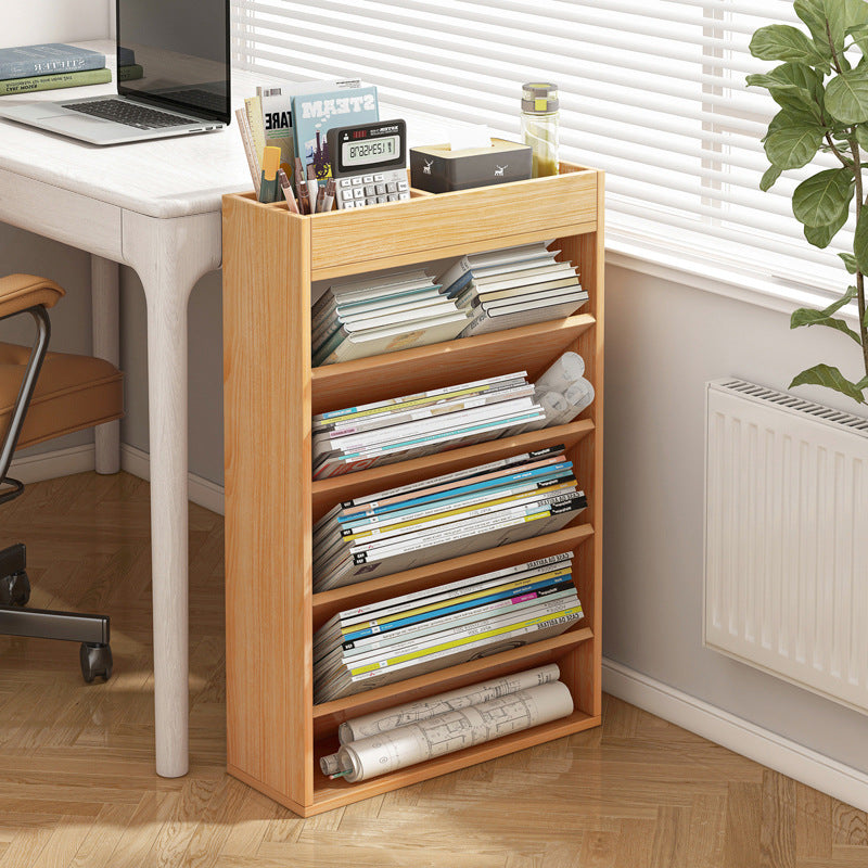 Mobile Desk Side Bookshelf Narrow Storage Rack