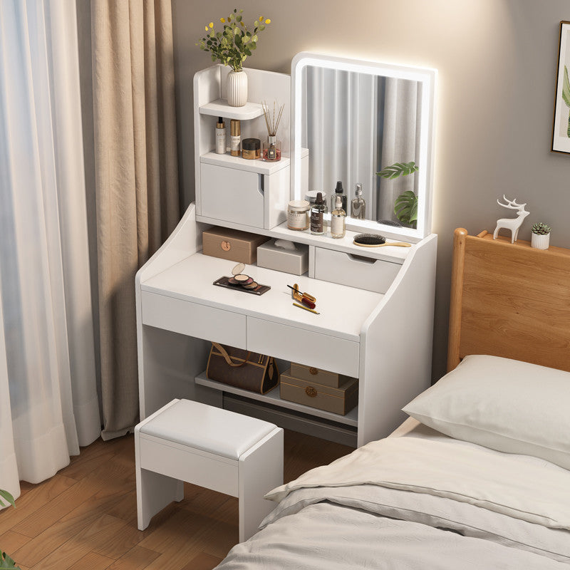 Modern Small Dressing Table with Integrated Storage Locker