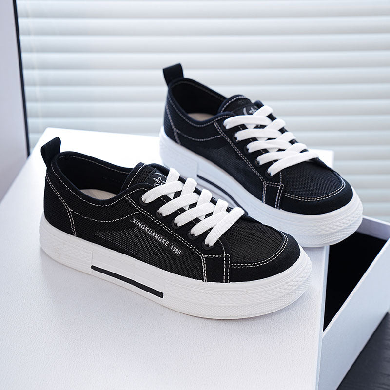 Women’s White Mesh Canvas Sneakers Breathable Casual Shoes