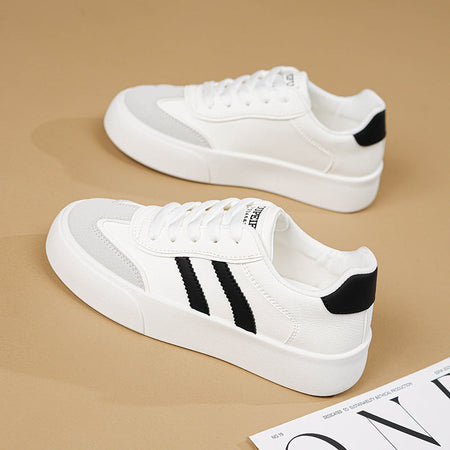 White orchid women’s white flat sneakers soft sole casual board shoes