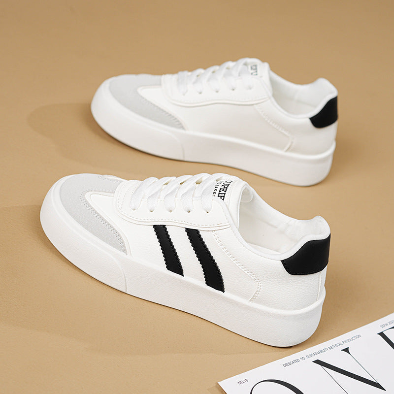 White orchid women’s white flat sneakers soft sole casual board shoes