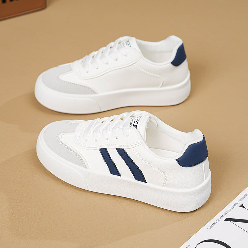 Women’s White Flat Sneakers Soft Sole Casual Board Shoes