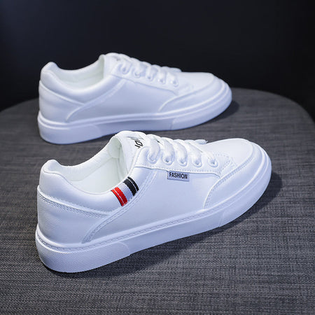 White women’s white sneakers korean style flat casual shoes