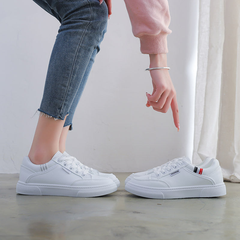 Women’s White Sneakers Korean Style Flat Casual Shoes