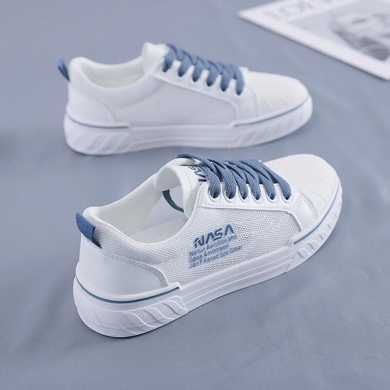 Prynne women’s white mesh flats breathable casual sneakers