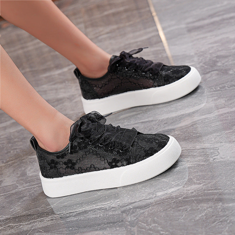 Women’s White Mesh Fisherman Flats Breathable Casual Shoes
