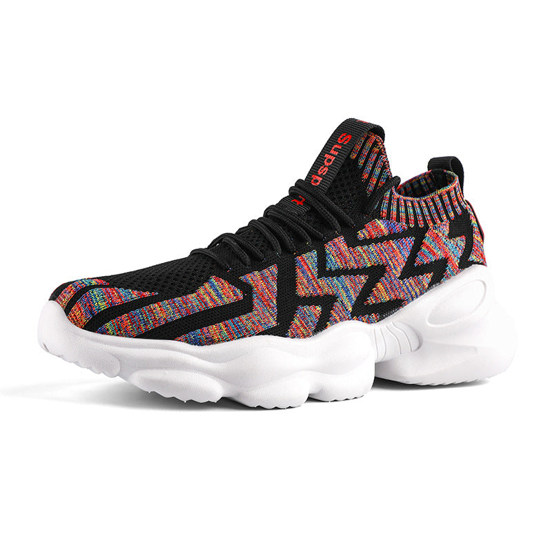 Black Red men's sneakers - casual athletic shoes with cushioned comfortable sole