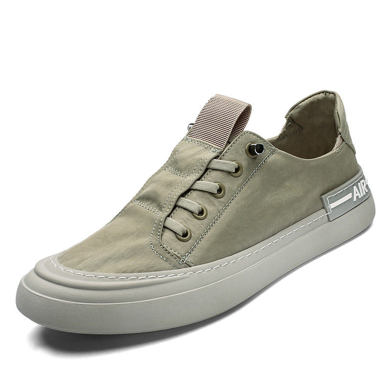 Green men's sneakers - casual athletic shoes with cushioned comfortable sole