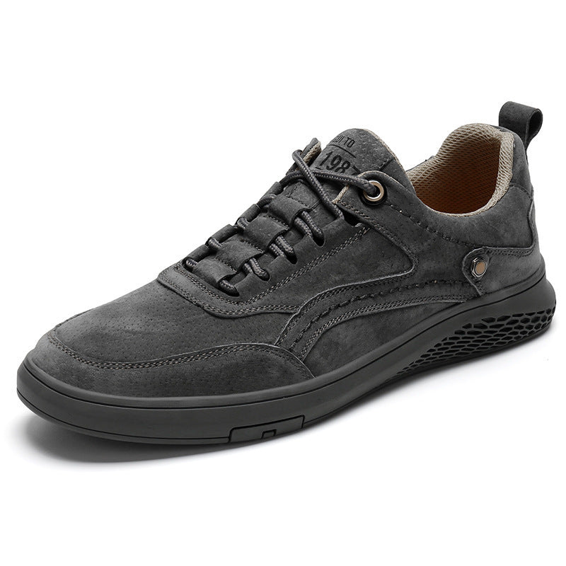 Grey men's sneakers - casual athletic shoes with cushioned comfortable sole