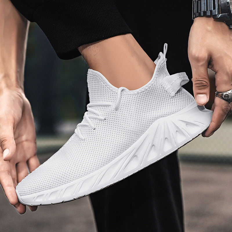 Men’s Lightweight Flyknit Mesh Running Shoes – Breathable Casual