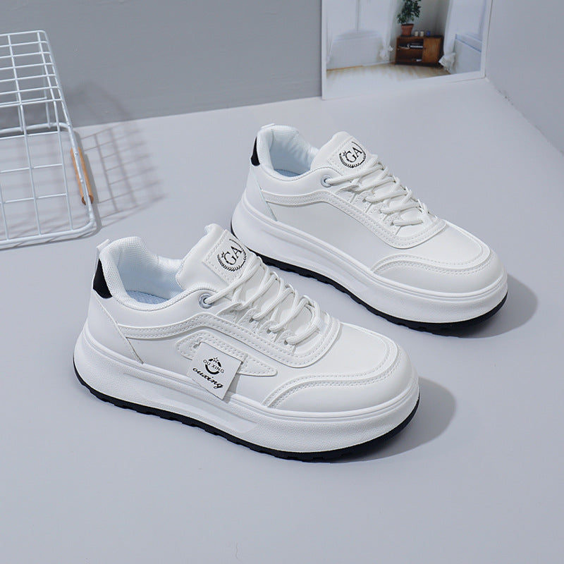 Women’s White Thick Sole Sneakers Casual Dad Shoes