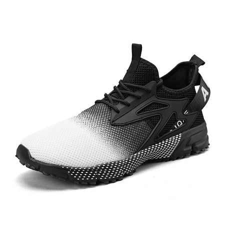 White men's sneakers - casual athletic shoes with cushioned comfortable sole