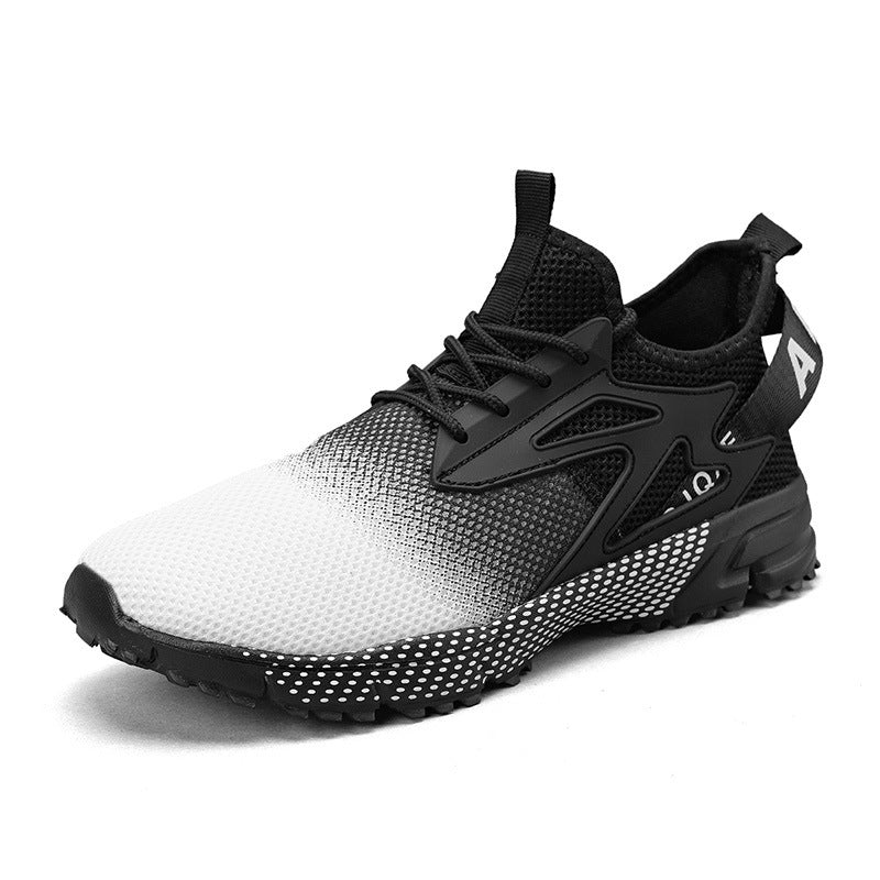 White men's sneakers - casual athletic shoes with cushioned comfortable sole