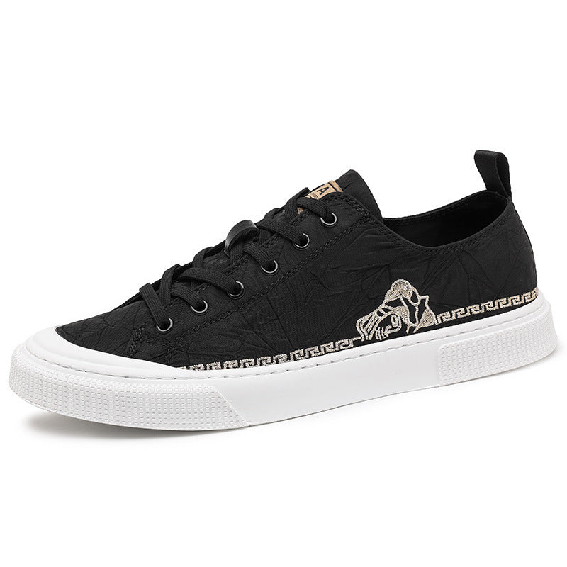 White men's sneakers - casual athletic shoes with cushioned comfortable sole