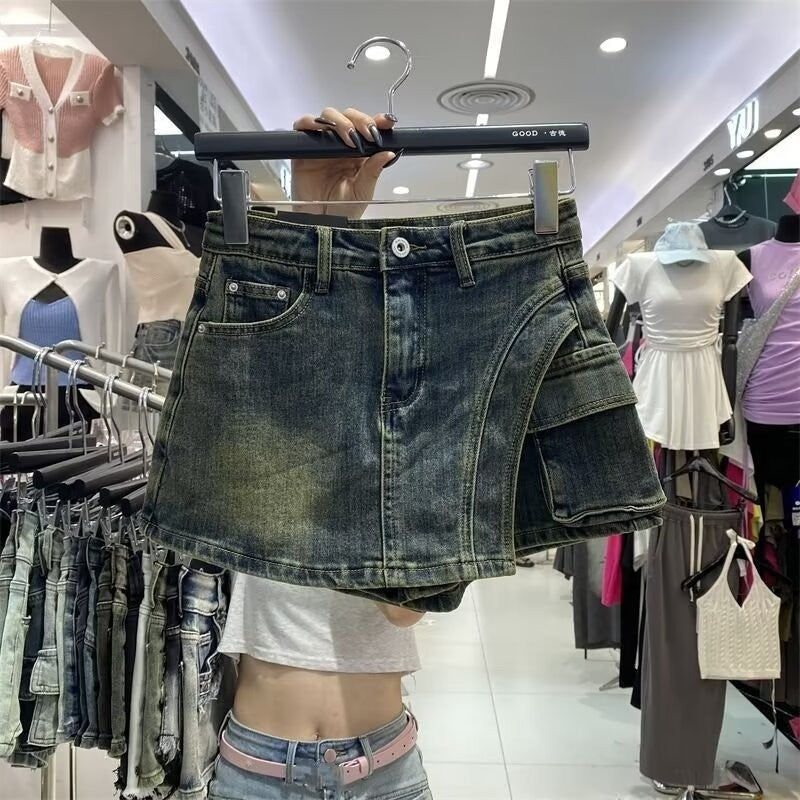 Women’s High Waist Denim Mini Skirt Retro Slim Fit Summer