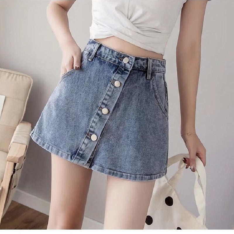 Black women’s plus size high waist denim skirt loose summer fit