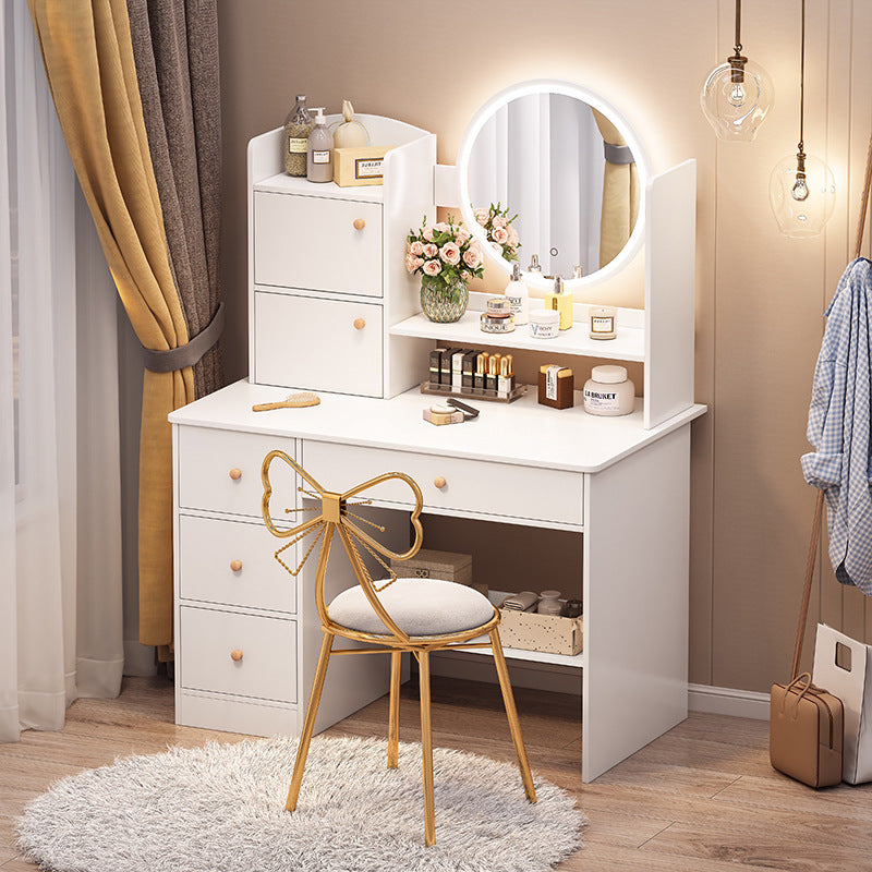 Modern Small Dressing Table with Integrated Makeup — gray