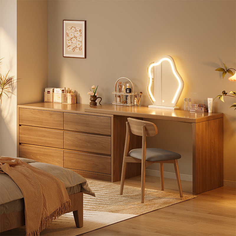 New Chinese Style Solid Wood Bed End — 80cm table 80cm three-drawer cabinet