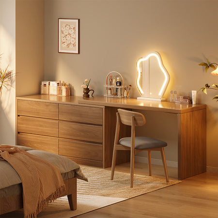 New Chinese Style Solid Wood Bed End — 80cm table 80cm three-drawer cabinet