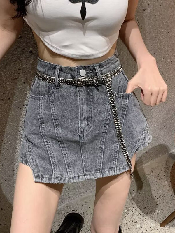 Women’s High Waist Denim Culottes A-Line Casual Summer Shorts