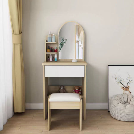 Walnut Bay Window Dressing Table for Small — walnut