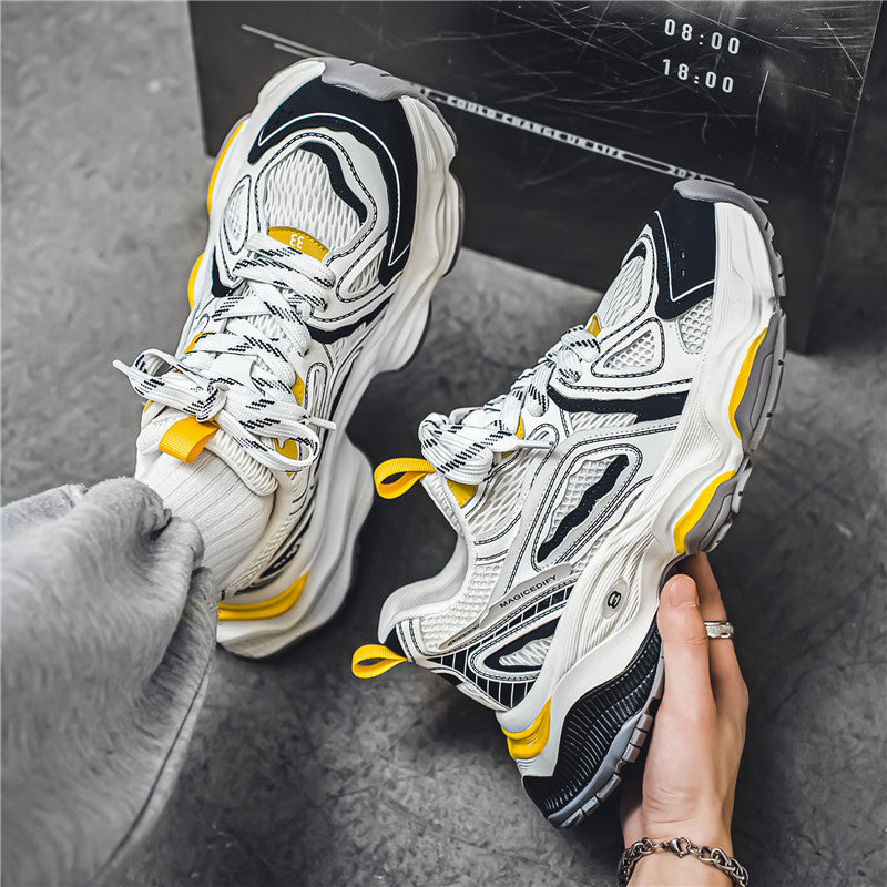 Men’s Thick Sole Mesh Sneakers – Breathable Casual Running Shoes