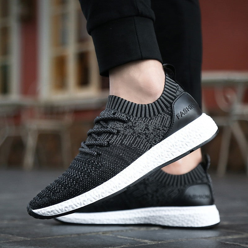 Men’s Flyknit Mesh Running Sneakers – Lightweight Korean Casual