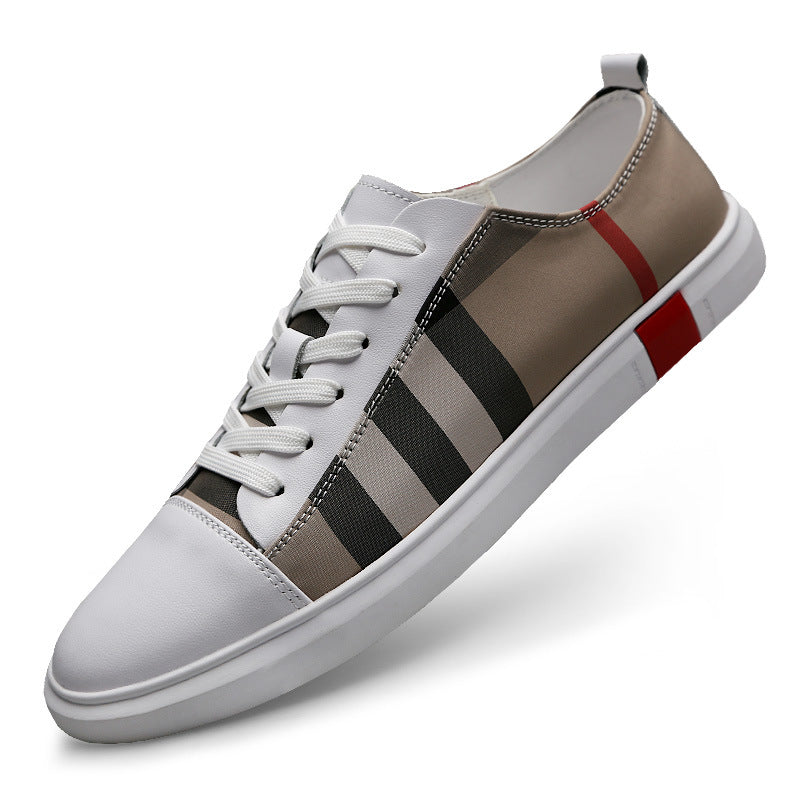 White men's sneakers - casual athletic shoes with cushioned comfortable sole