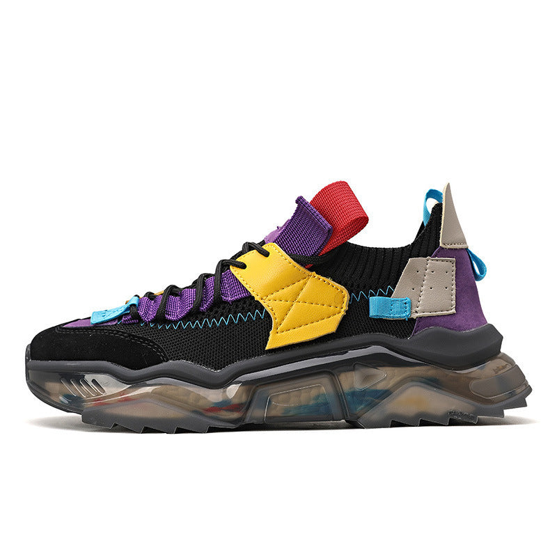 Black men's sneakers - casual athletic shoes with cushioned comfortable sole