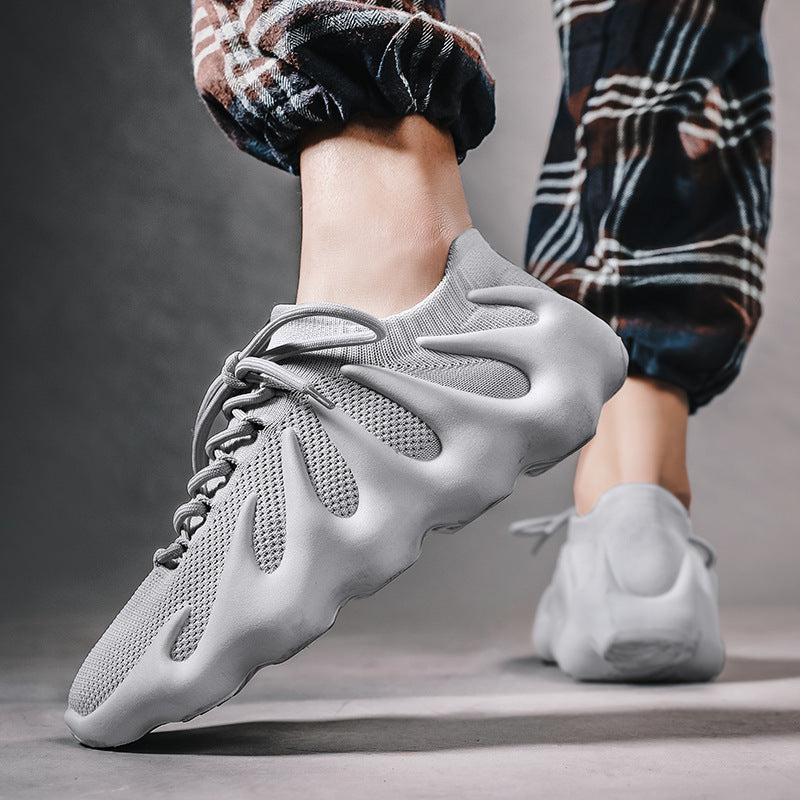 Men’s Flyknit Low-Top Sneakers – Breathable Casual Lace-Up Shoes