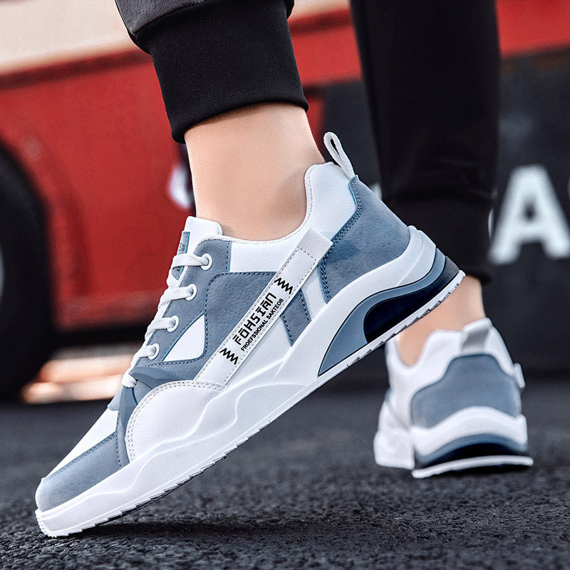 Men’s Korean Style White Casual Sneakers – Trendy Board Shoes