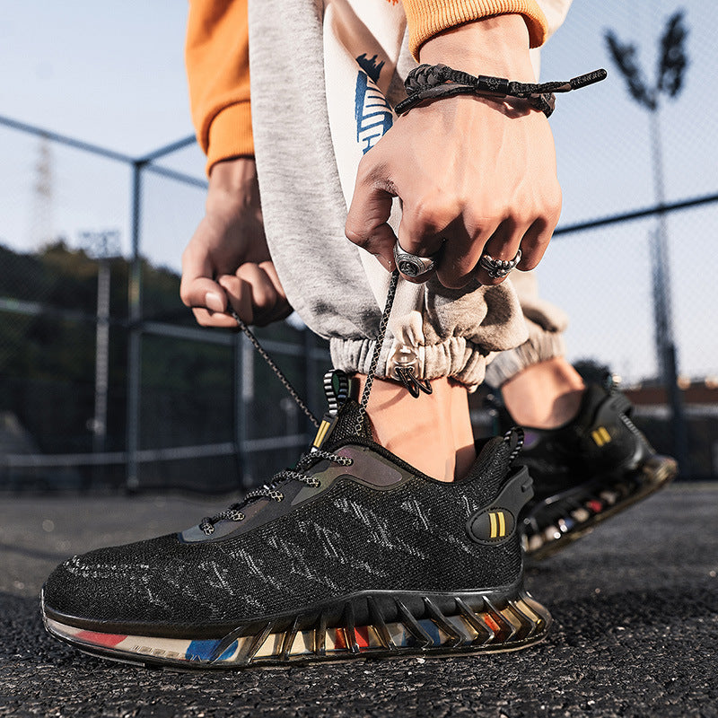 Men’s Flyknit Low-Top Sneakers – Breathable Korean Style Running