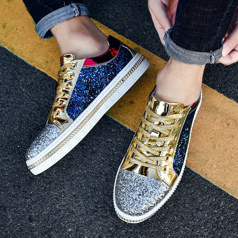 Men’s Color-Block Low-Top Sneakers – Sequin Casual Shoes