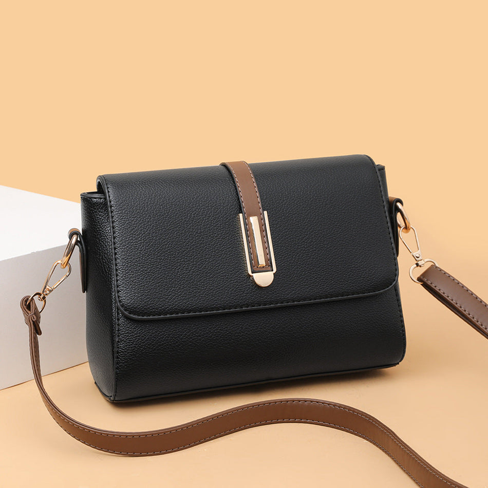 Soft Leather Small Square Crossbody Bag for Women
