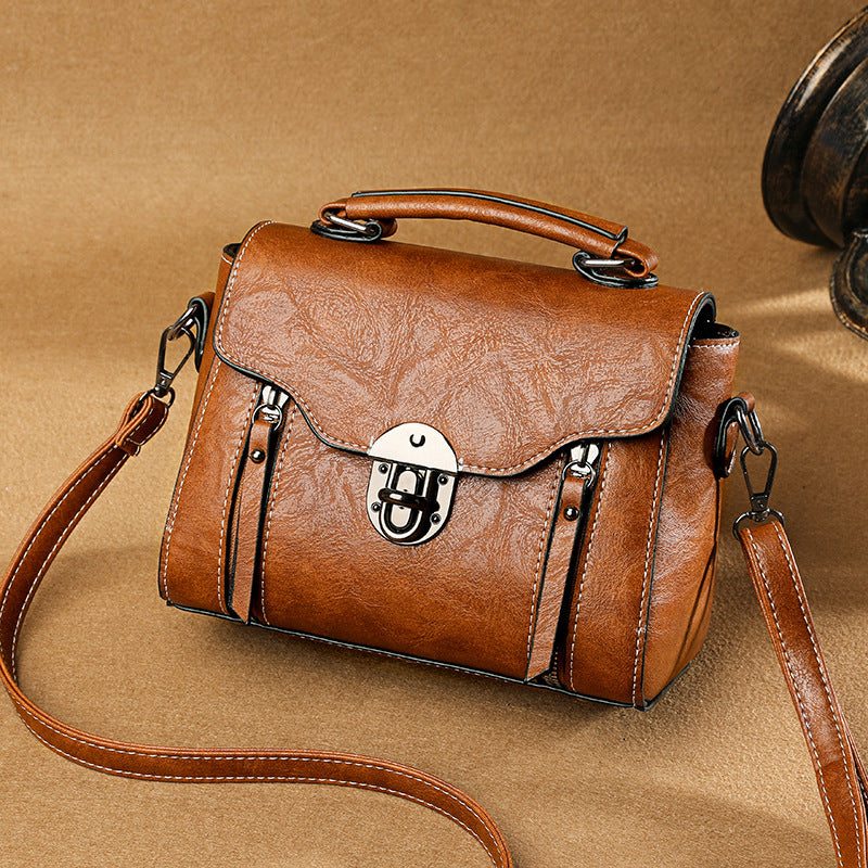 Burgundy elegant retro small square crossbody bag for women