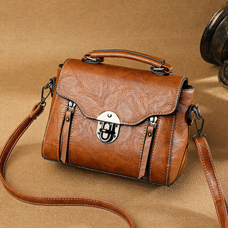 Burgundy elegant retro small square crossbody bag for women