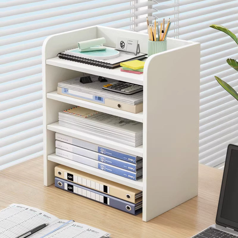 Multi-Layer Office Desk Organizer Storage Rack — 3-tier white