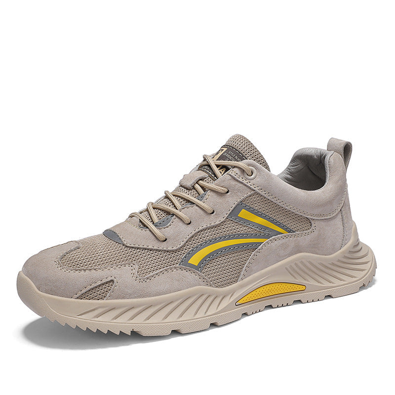 Men’s Breathable Mesh Sneakers – Low-Top Retro Casual Running Shoes
