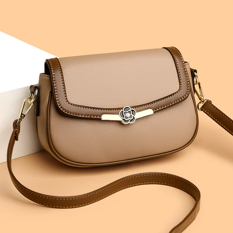 Black textured crossbody shoulder bag for women