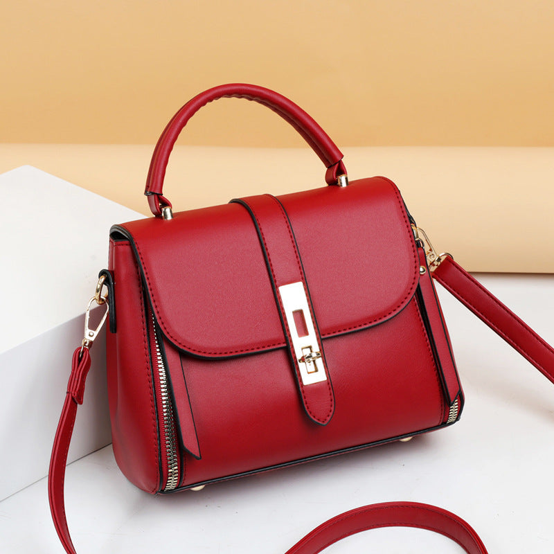 Soft Leather Retro Large Capacity Crossbody Shoulder Bag for