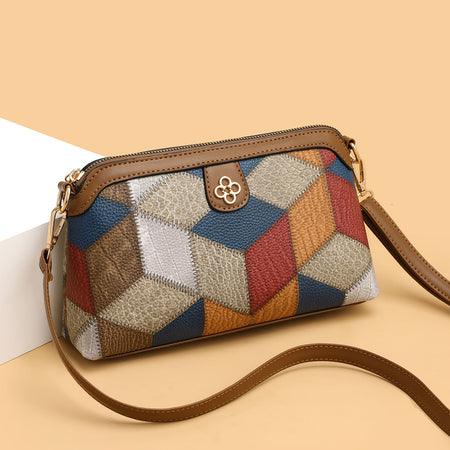 Bohemian spliced color crossbody phone bag for women