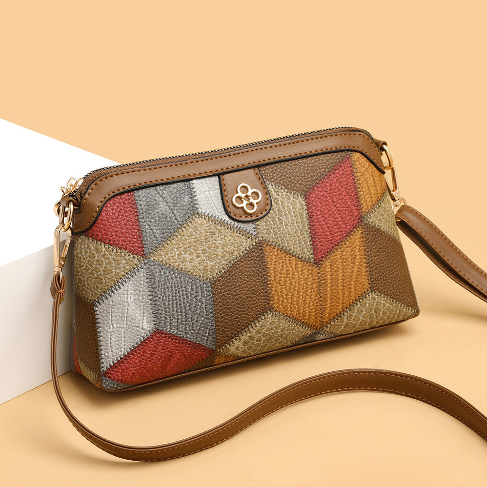 Bohemian Spliced Color Crossbody Phone Bag for Women