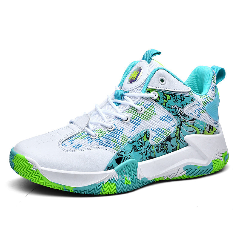 Men’s High-Top Basketball Sneakers – Color Block Thick Sole Shoes
